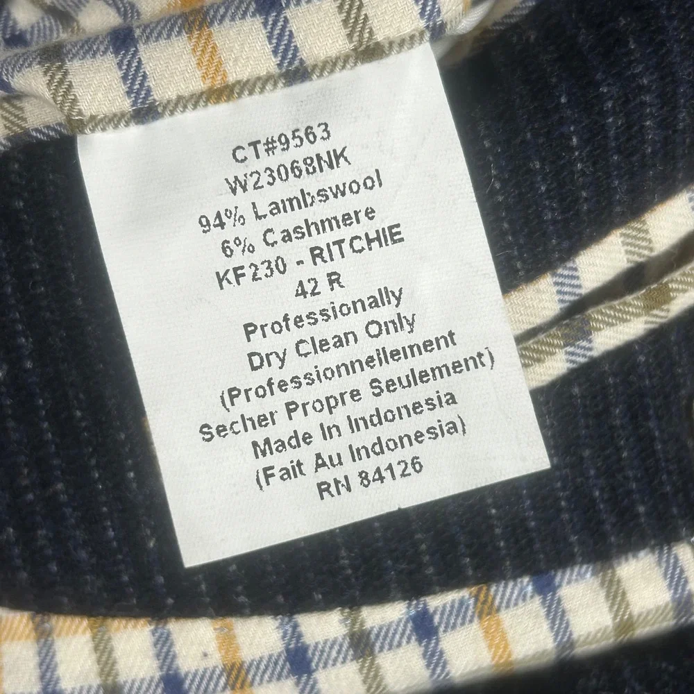 Kroon Men Navy Pinstripe LambsWool Cashmere Ritchie Sport Coat Blazer Jacket 42R